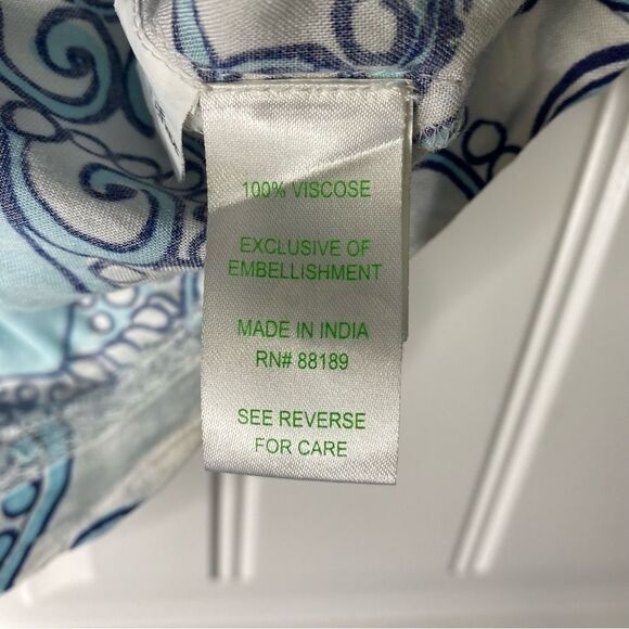 Lilly Pulitzer Sarah Beaded Tunic Dress Spa Blue Shape Up Ship Out XS Coastal - Picture 6 of 7